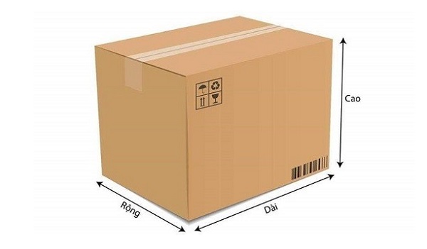 Tính kích thước thùng carton theo chiều dài, chiều rộng, chiều cao